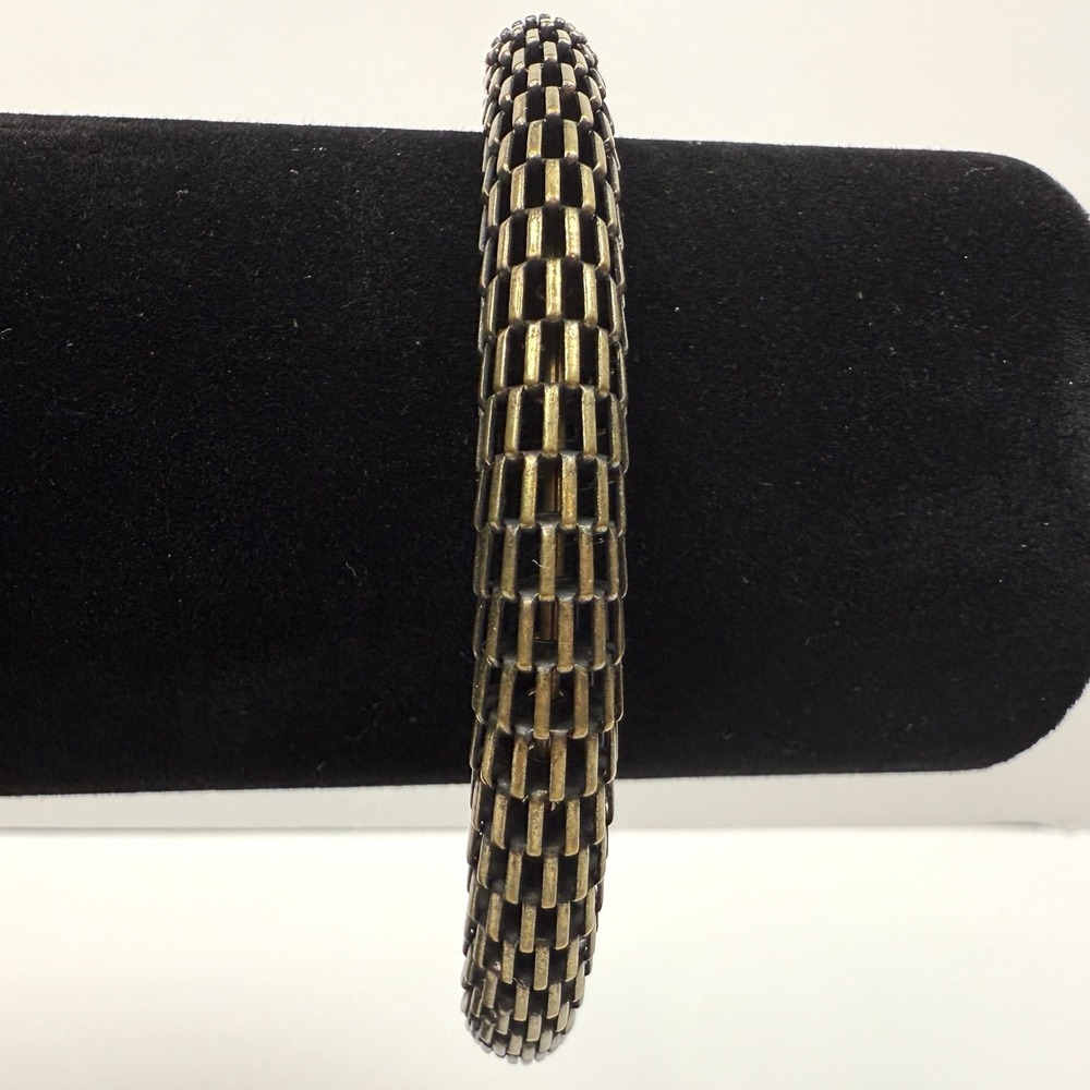 Vintage Style Mesh Bangle Bracelet Antique Gold Tone Fashion Jewelry Wrist 8.25
